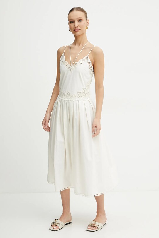 Bavlněné šaty Twinset 251TT2160 béžová SS25