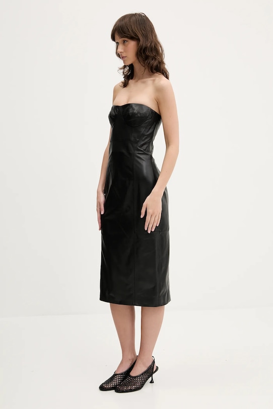 Kožené šaty IRO WM33BETTI černá SS25