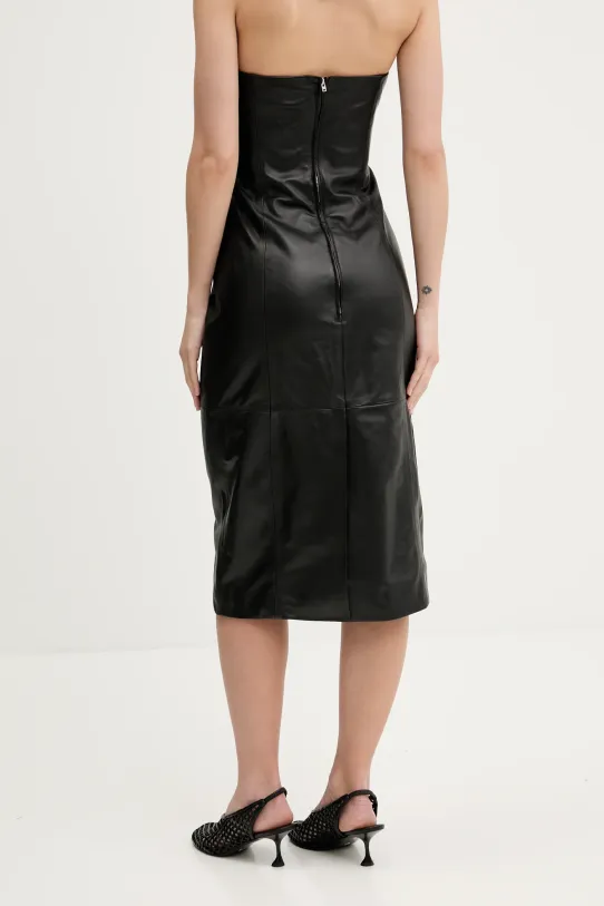 IRO rochie de piele negru WM33BETTI