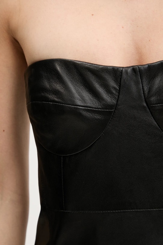 Kožené šaty IRO WM33BETTI černá