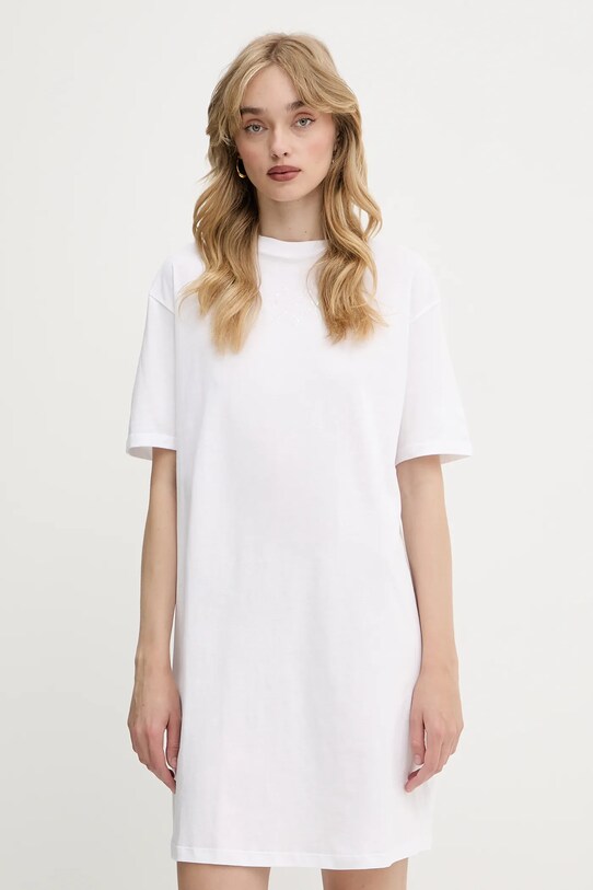 Бавовняна сукня Armani Exchange короткий білий XW000378.AF10354
