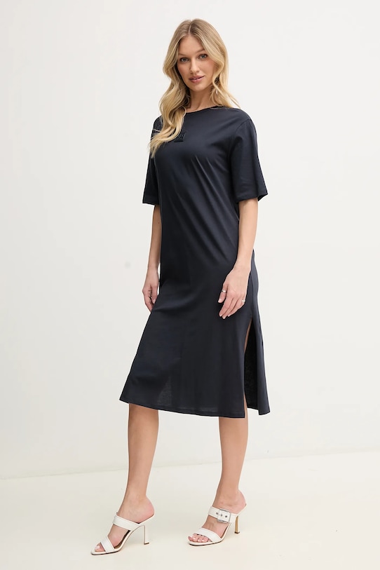 Armani Exchange rochie din bumbac XW000353.AF10359 bleumarin SS25