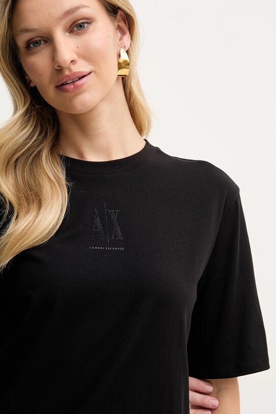 Armani Exchange sukienka bawełniana czarny XW000825.AF10356.NOS