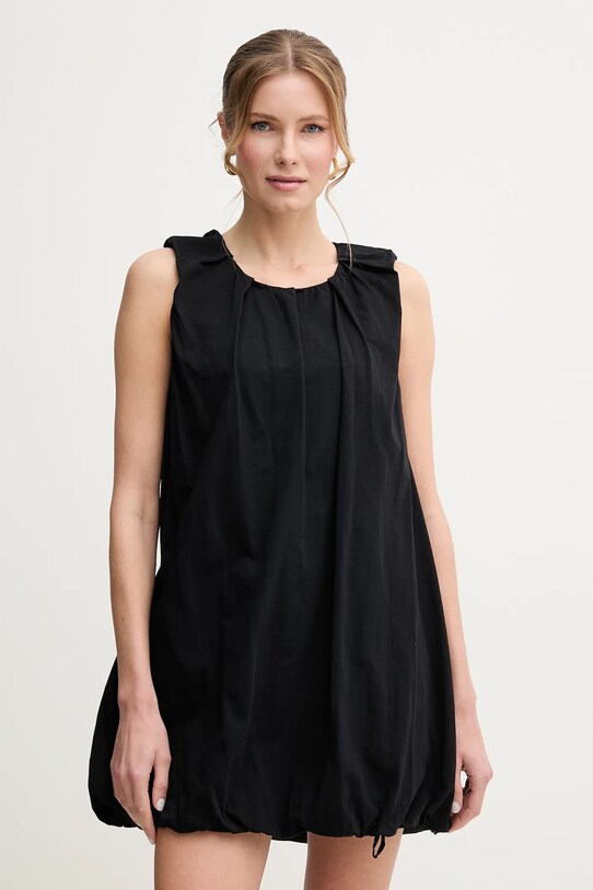 Liviana Conti rochie din bumbac mini negru L5SH68