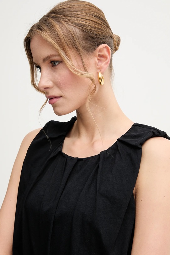 Liviana Conti rochie din bumbac negru L5SH68