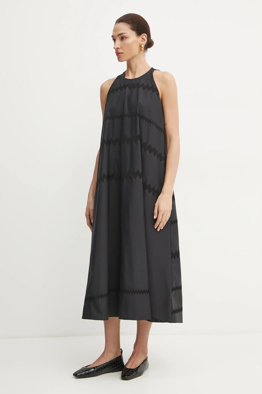 Liviana Conti rochie midi negru F5SK96