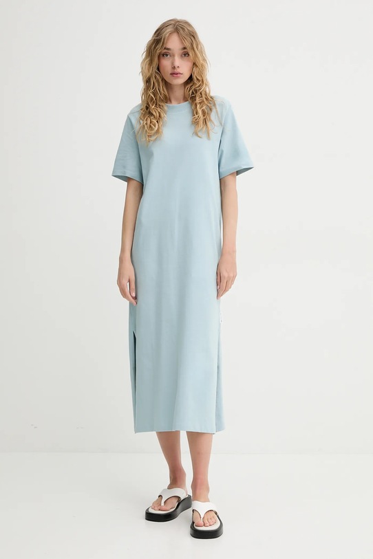 Marc O'Polo rochie din bumbac midi albastru 5000006039