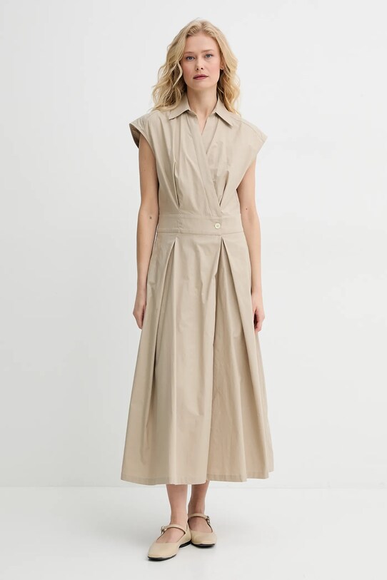 Bavlnené šaty A.P.C. robe athena COEVD.F35149 zelená SS25