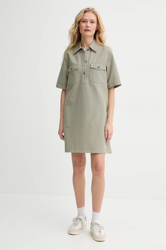 Бавовняна сукня A.P.C. robe selia COGBJ.F35177 зелений SS25