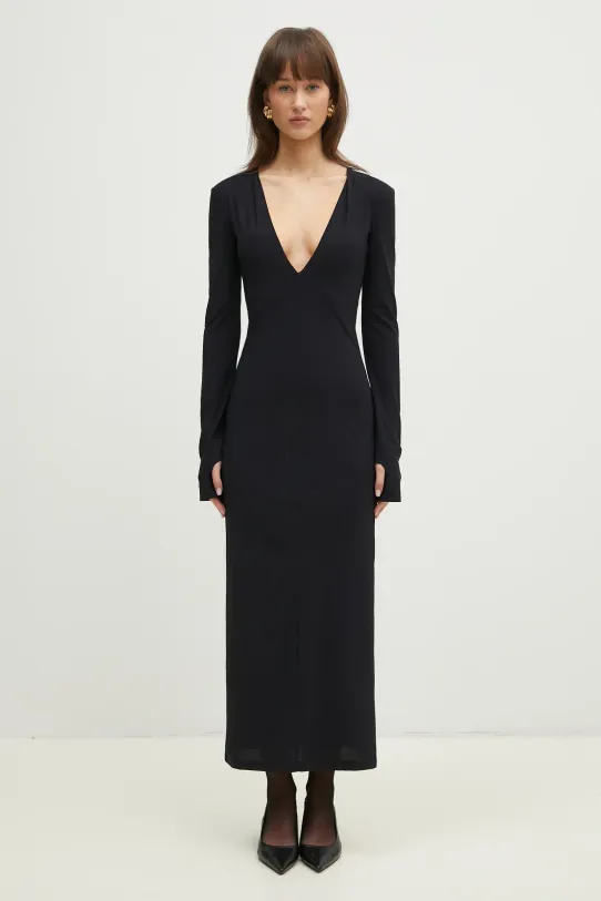 MM6 Maison Margiela vestito tessuto elasticizzato nero S52DG0026