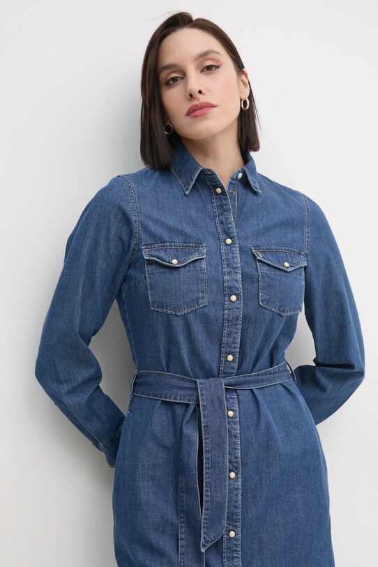 Pepe Jeans rochie din denim REGULAR DENIM DRESS albastru PL953581HX6