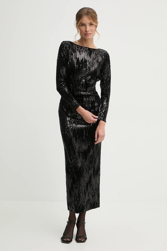 Pepe Jeans vestito in velluto ANASTASIA applique nero PL953636