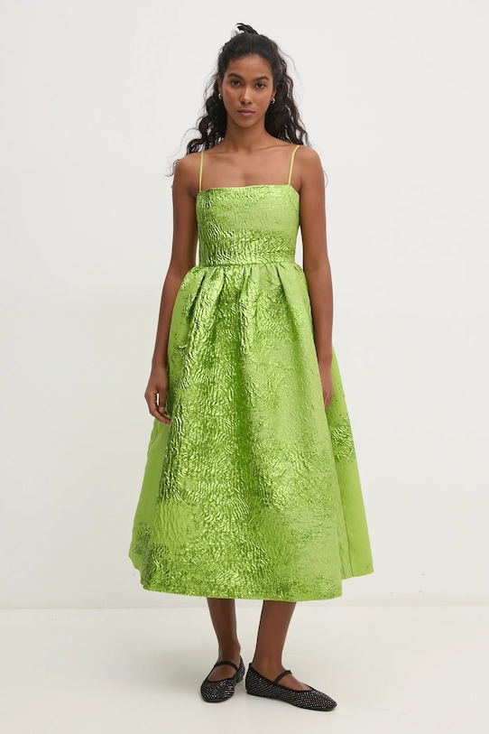 Stine Goya rochie midi verde SG.PS25.D043.2269