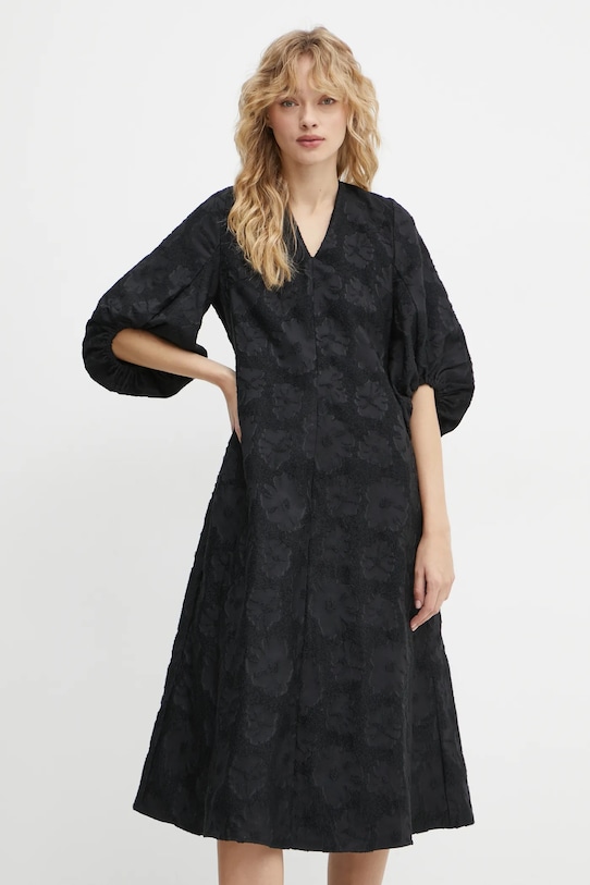 Stine Goya rochie midi negru SG.PS25.D061.2307