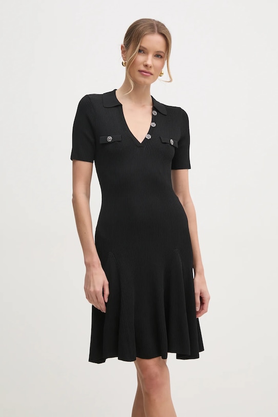 Šaty Guess PAULA pletenina čierna W5RK18.Z2U00