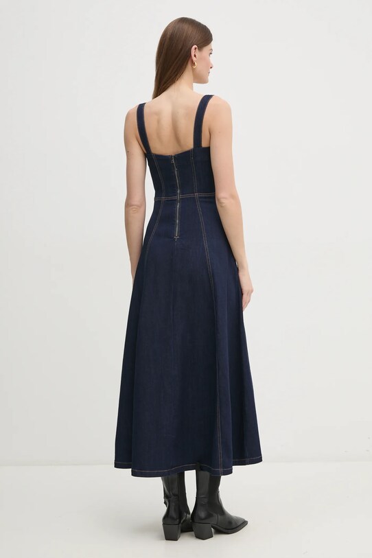 Rifľové šaty Bardot 91413DB tmavomodrá SS25