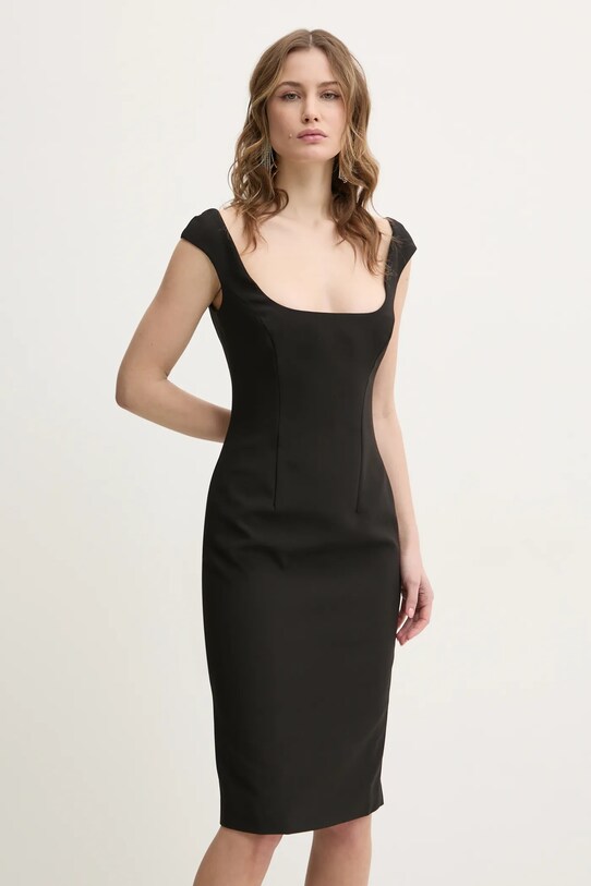 Bardot sukienka z elastanem czarny 59715DB