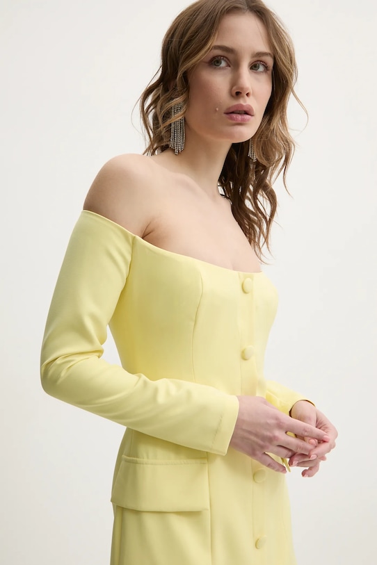 Bardot rochie galben 59761DB
