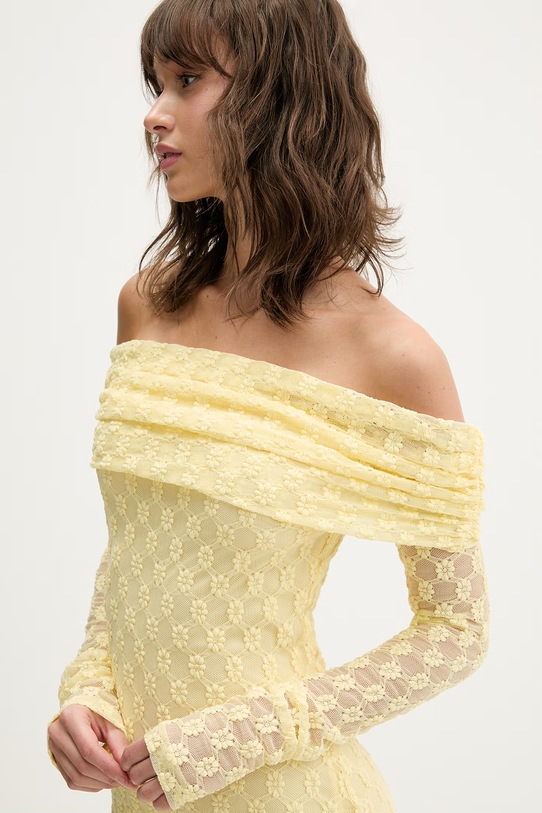 Bardot sukienka żółty 59776DB