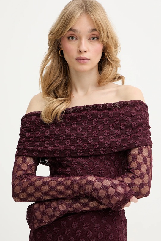 Bardot sukienka bordowy 59776DB