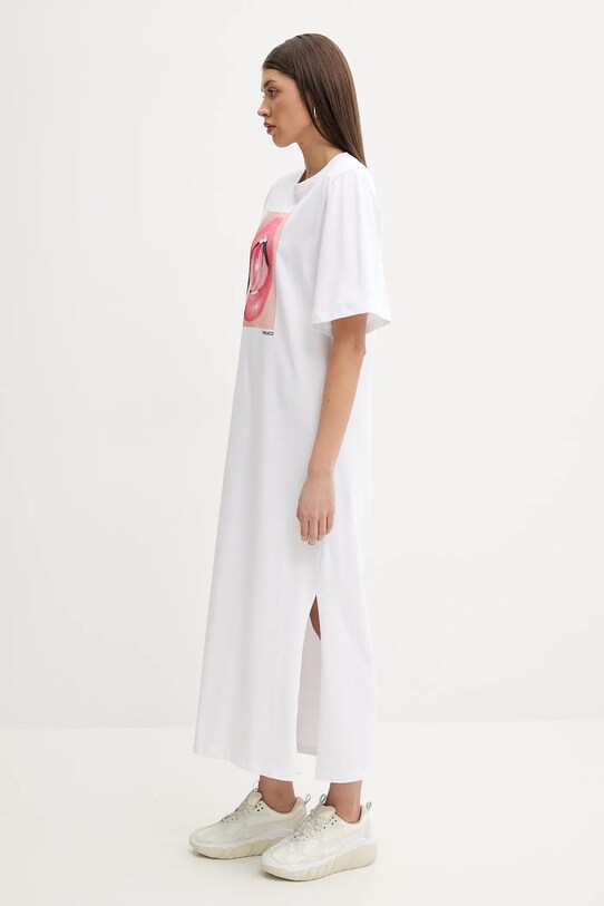Бавовняна сукня Fiorucci Lollipop Mouth Print Maxi T-Dress W02SPDTS108CJ01WH03 білий SS25
