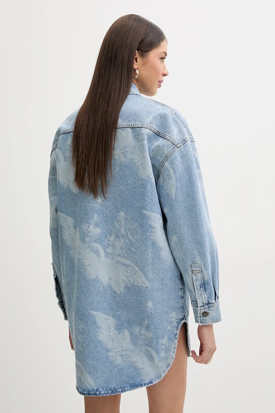 Ruházat Fiorucci farmerruha Angel Print Denim Shirt Dress W02SPDDR313DN03DN02 kék