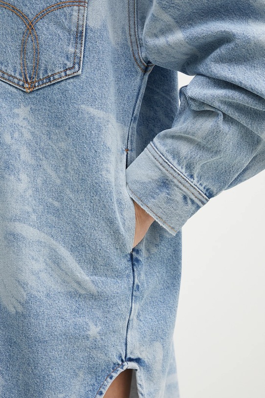 Fiorucci vestito di jeans Angel Print Denim Shirt Dress W02SPDDR313DN03DN02 blu