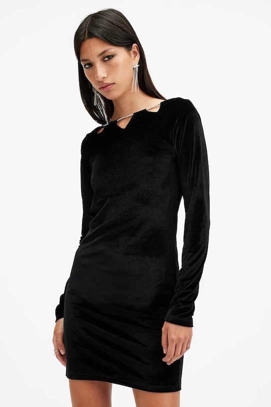 AllSaints rochie REGINA mini negru W172DB