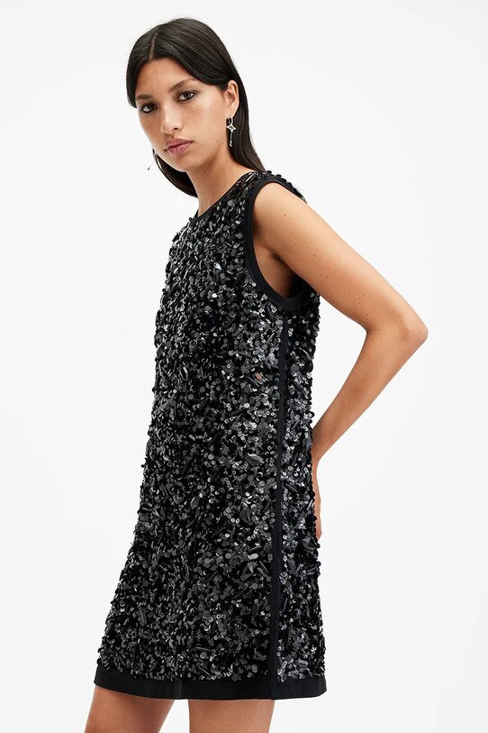 Šaty AllSaints ILIA W178DB čierna