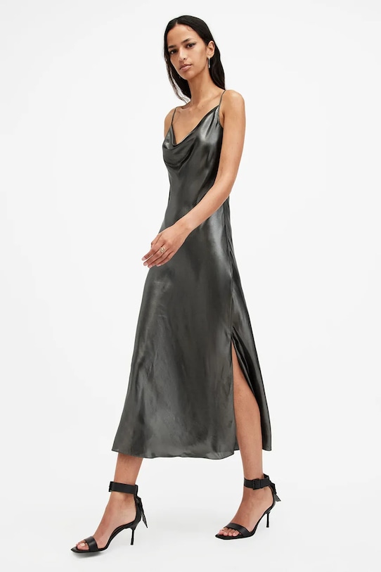 Šaty AllSaints HADLEY W255DB sivá