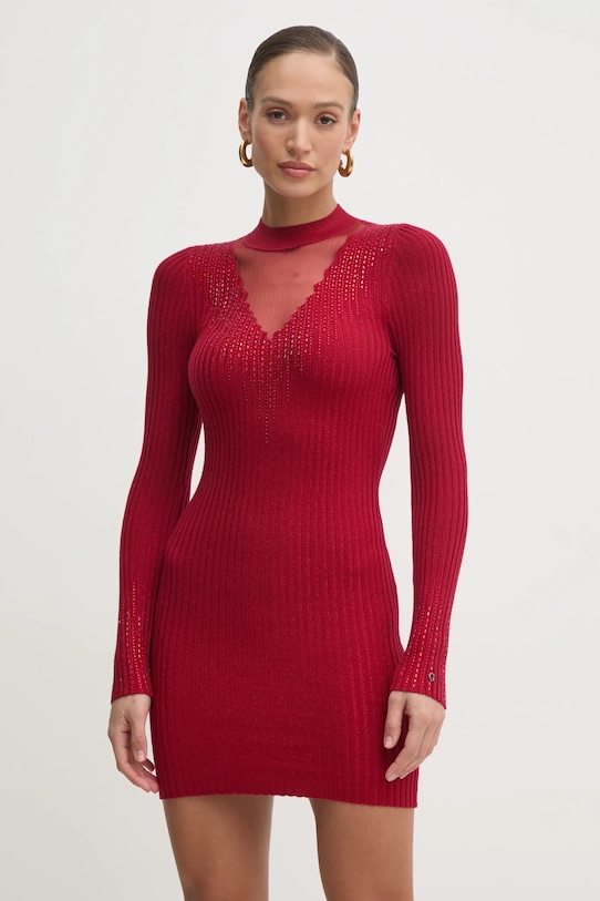 Šaty Guess ALICE mini burgundské W5RK14.Z2Y50