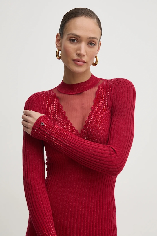 Šaty Guess ALICE burgundské W5RK14.Z2Y50