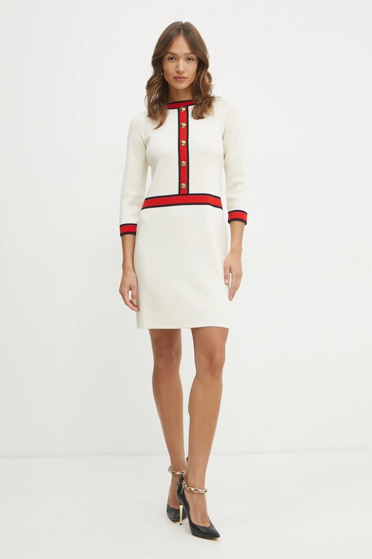 Luisa Spagnoli sukienka wełniana 100025 beżowy SS25