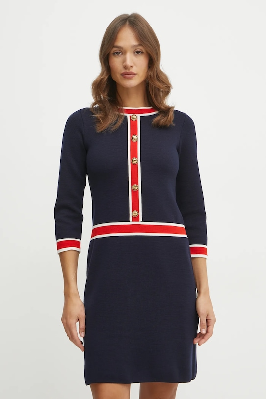 Luisa Spagnoli rochie din lana mini bleumarin 100025