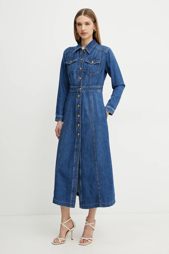 Luisa Spagnoli rochie din denim maxi albastru 541651