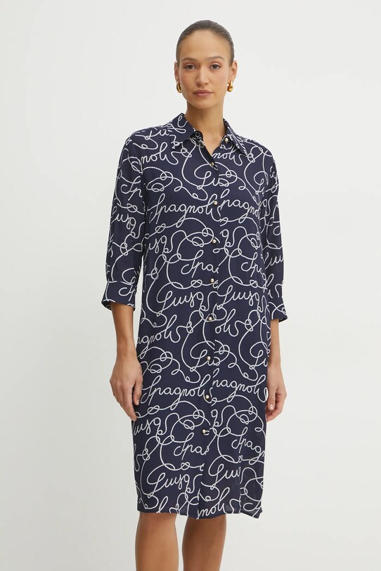 Luisa Spagnoli vestito midi blu navy 542218