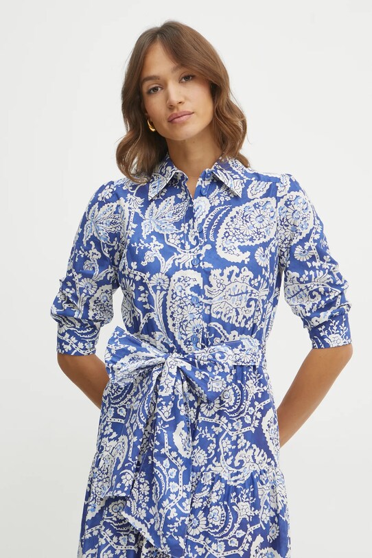 Luisa Spagnoli rochie din bumbac bleumarin 542129