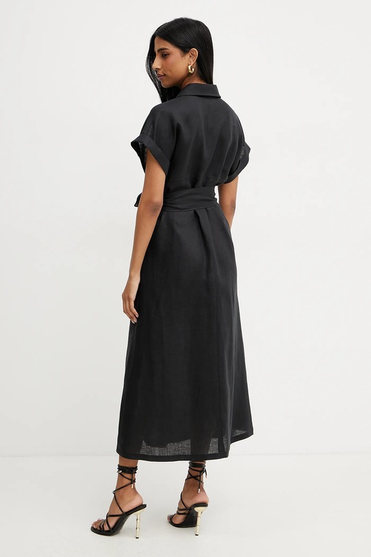 Odzież Luisa Spagnoli sukienka lniana 542264 czarny