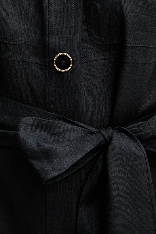 Luisa Spagnoli sukienka lniana 542264 czarny