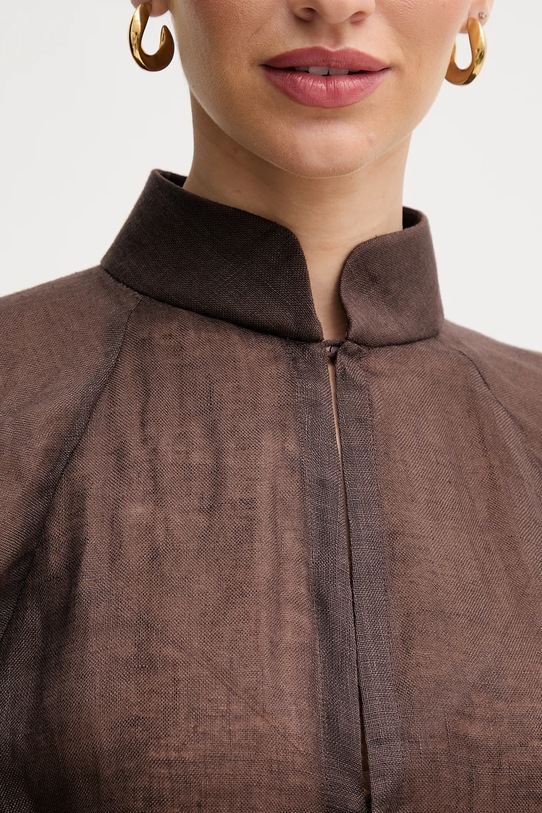 Lanena haljina Luisa Spagnoli 542150 smeđa