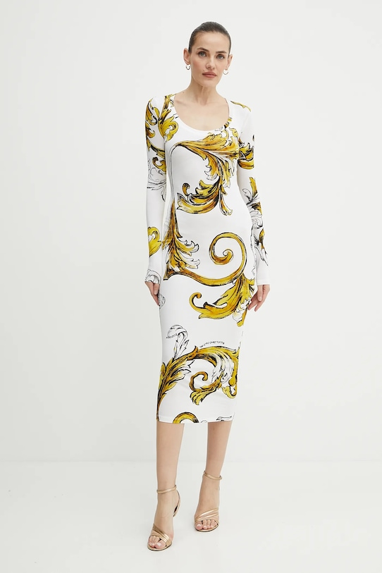 Obleka Versace Jeans Couture 78HAO920.JS471 bela SS25