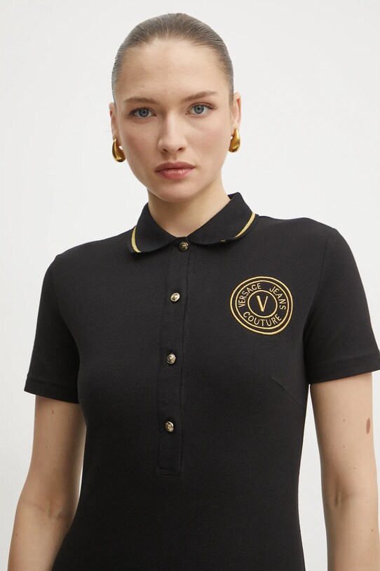 Бавовняна сукня Versace Jeans Couture чорний 78HAOT01.CJ01T