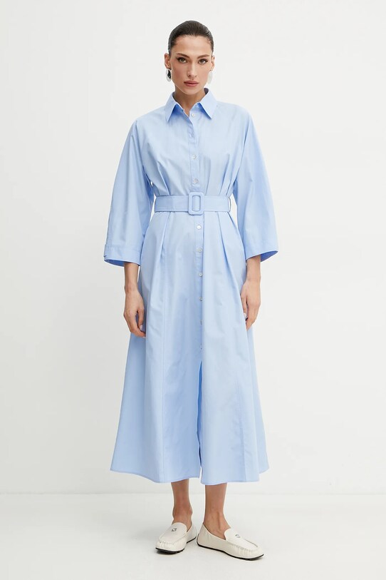 Pamučna haljina Marella MADDA bez uzorka plava 2513221074