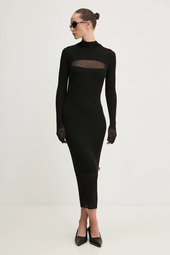 Вовняна сукня Diesel M-SLINT DRESS casual чорний A16556.0CPAS
