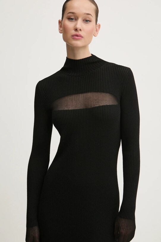 Вовняна сукня Diesel M-SLINT DRESS чорний A16556.0CPAS