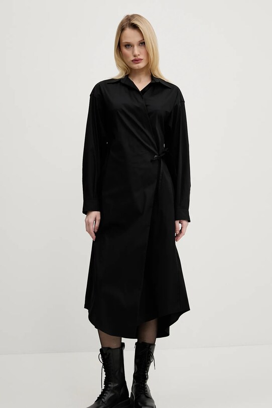 Šaty Diesel D-ELPHI-LONG DRESS látka čierna A16843.0IMAL