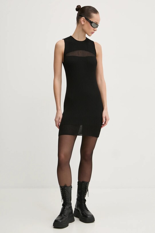Obleka Diesel M-SLENDER DRESS Mini črna A17688.0CPAS