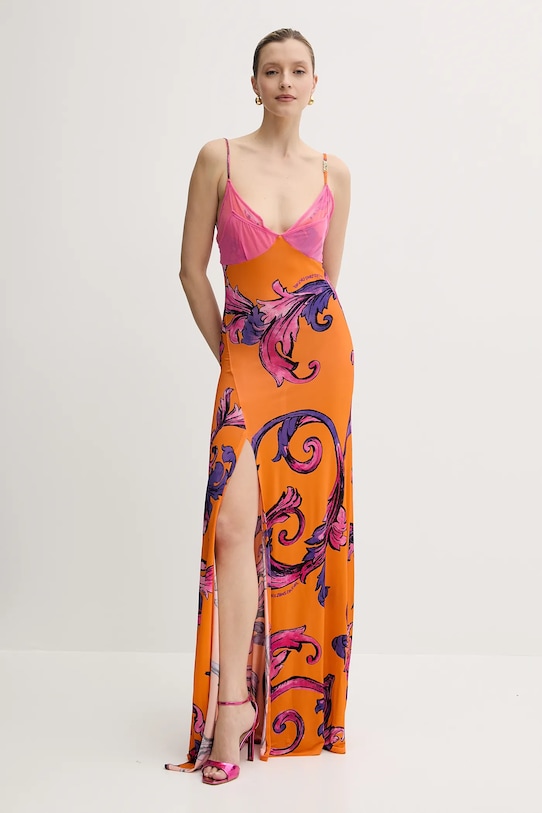 Šaty Versace Jeans Couture maxi oranžová 78HAO900.JS471