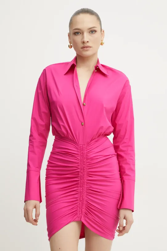 Versace Jeans Couture rochie cu guler roz 78HAO902.N0431