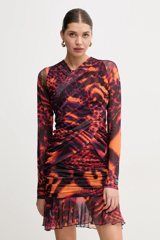 Платье Versace Jeans Couture узор оранжевый 78HAO971.JS467